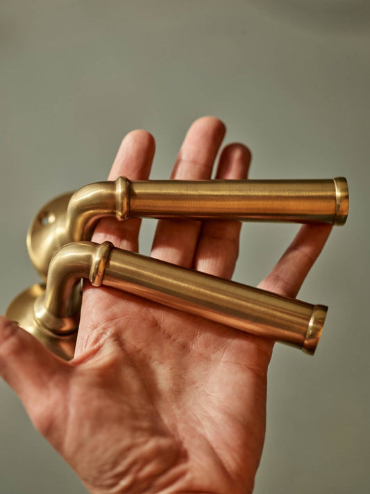 Grove Levered Door Handles, Matt Brass