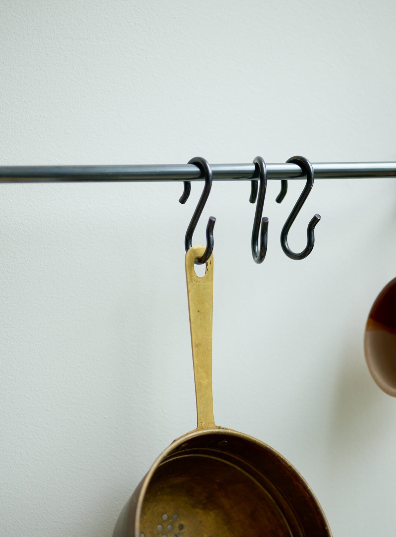 Grove S Hooks, Set of Three, Blackened Brass